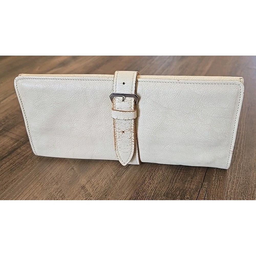 VTG Jewelry Pouch Leather Buckle Closure Zip/Snap Compartments Made In England